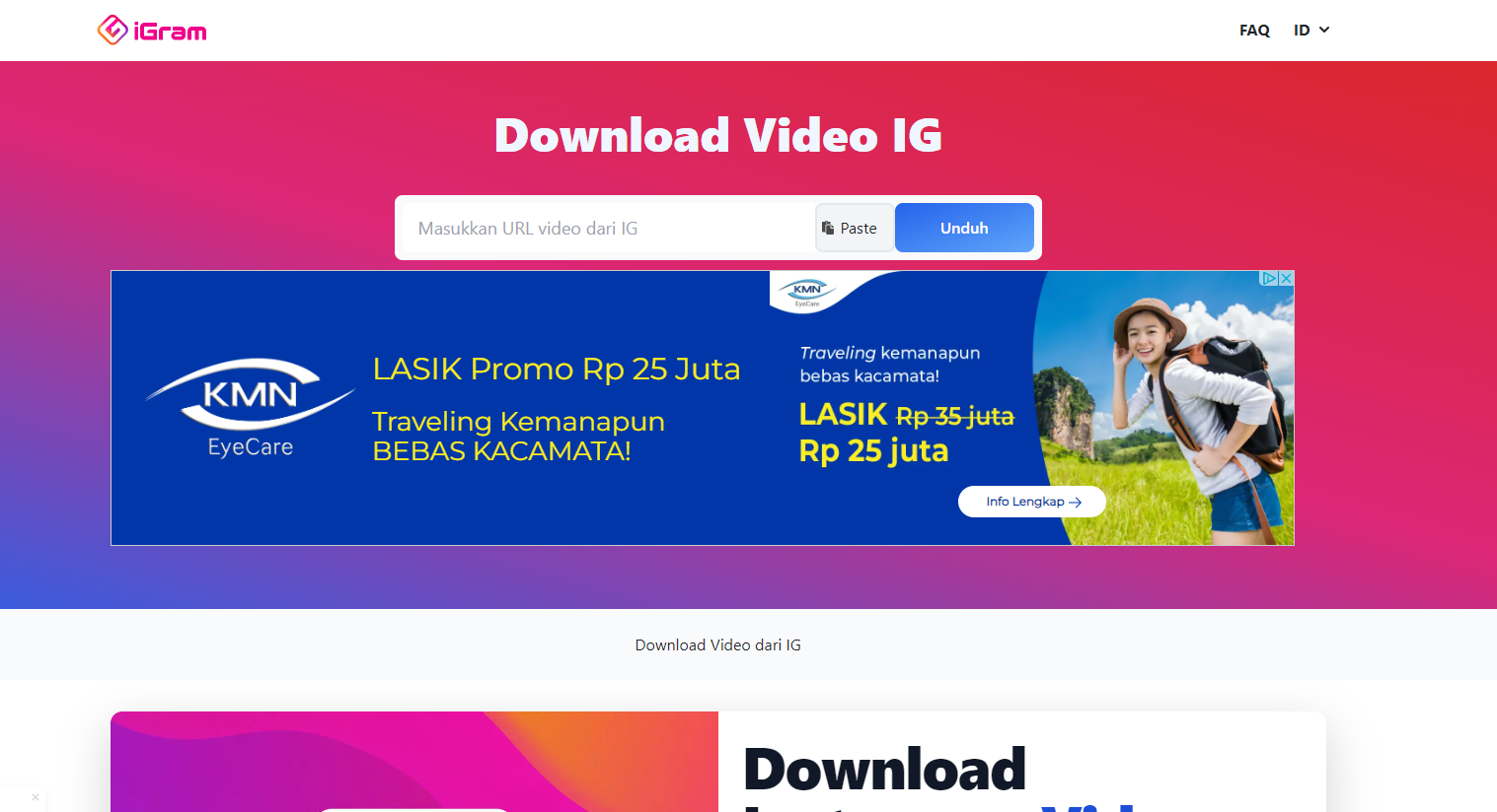 cara download video instagram dengan link