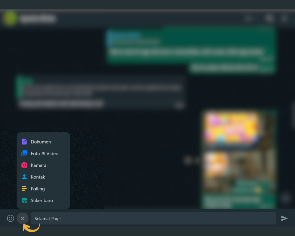 cara mengirim media di wa web