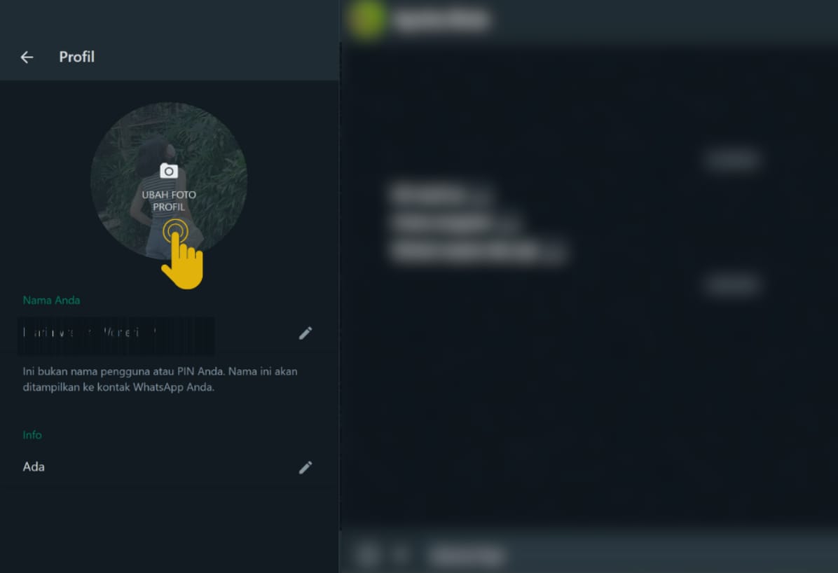 ganti foto profil di wa web