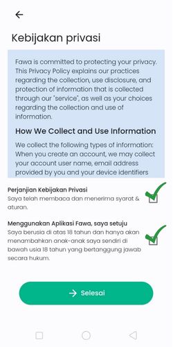 kebijakan privasi fawa