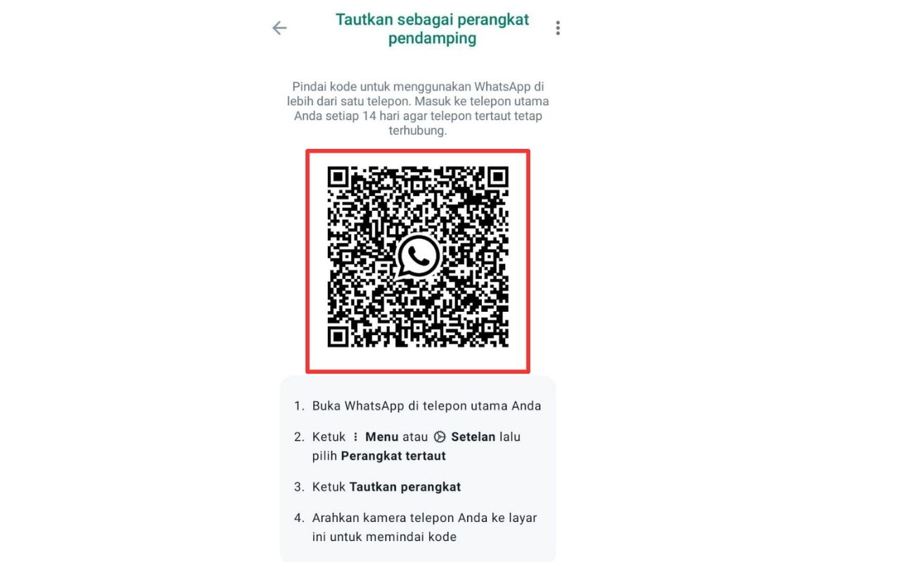 scan qr untuk menautkan wa